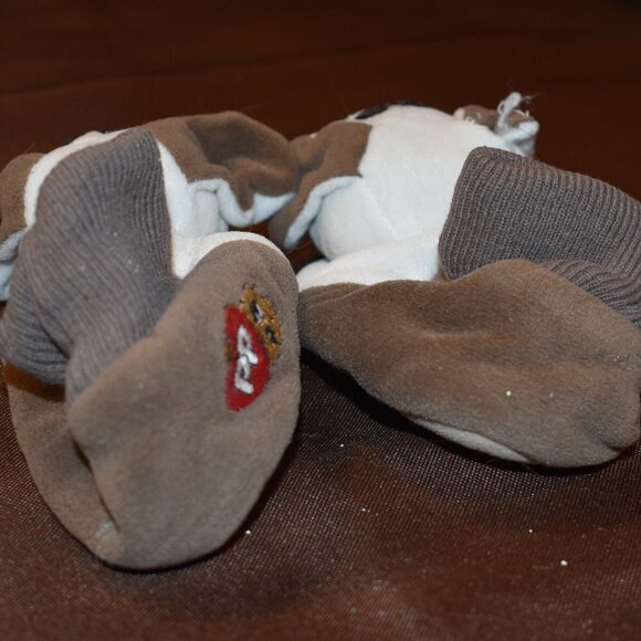 VINTAGE BROWN & WHITE POUND PUPPY CHILD'S SMALL ANKLE HIGH SLIPPERS - Picture 3 of 6